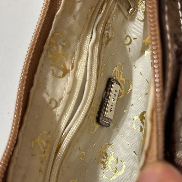 Guess Vintage Y2K Gold Giraffe Wristlet Mini Purse Bag Brown and Tan - Picture 7 of 12